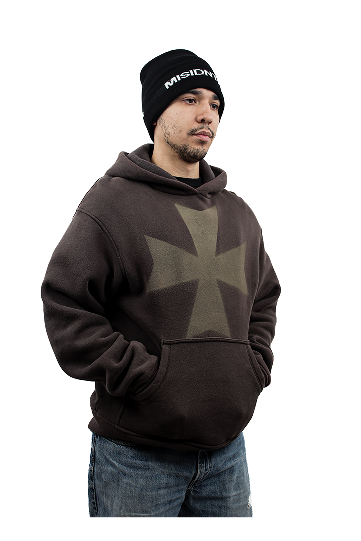 CROSS PATTÉE HOODIE - DECAYED BLACK