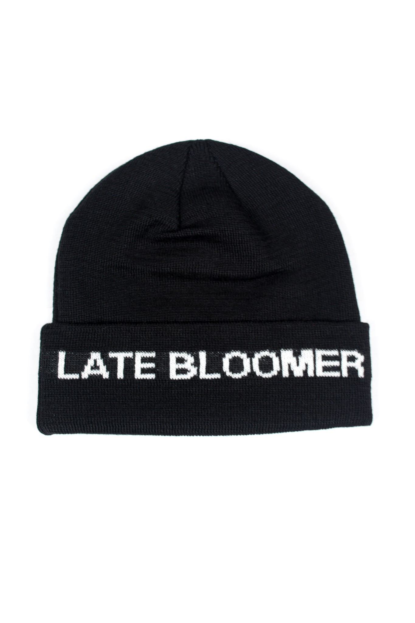 LATE BLOOMER JACQUARD BEANIE - BLACK